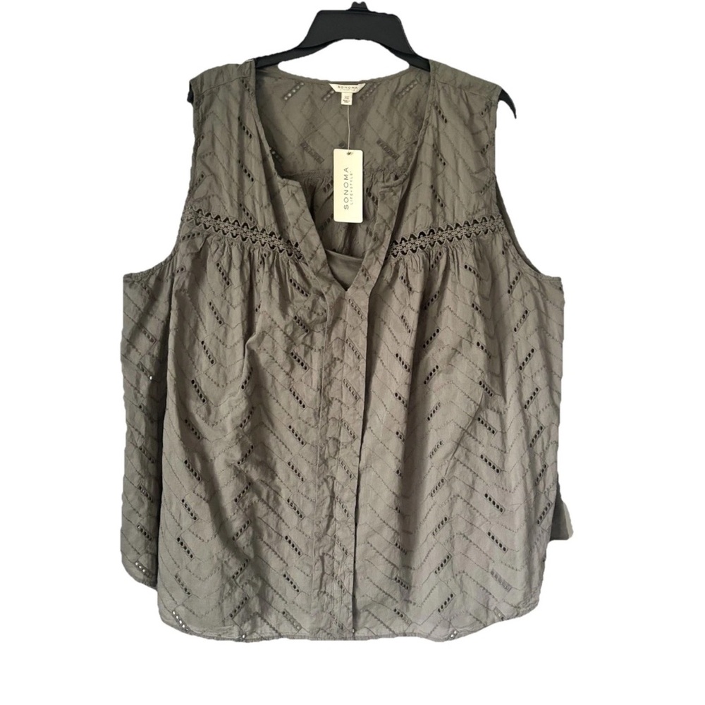 Sonoma Sleeveless Eyelet Top with Cami